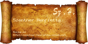 Szentner Henrietta névjegykártya
